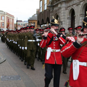 Northampton parade for the Royal Anglian Regiment. Northampton parade for the Royal Anglian Regiment.