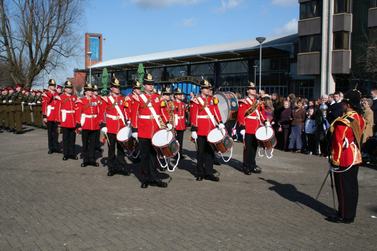The Royal Anglian Regiment exercised its right to the Freedom of the City with a parade in Grimsby on Thursday, 22 November, 2007. The soldiers were given a heroes' welcome after returning from a six-month operational tour in Helmand Province, Afghanistan, which involved intense fighting. The Freedom of the City honour grants the regiment the privilege of marching through the city 