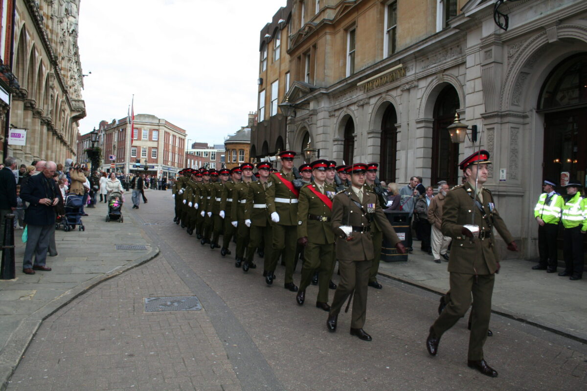 Northampton parade for the Royal Anglian Regiment. Northampton parade for the Royal Anglian Regiment.