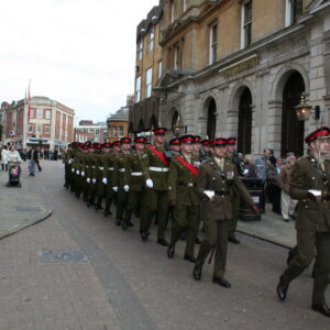 Northampton parade for the Royal Anglian Regiment. Northampton parade for the Royal Anglian Regiment.