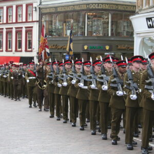 Northampton parade for the Royal Anglian Regiment.