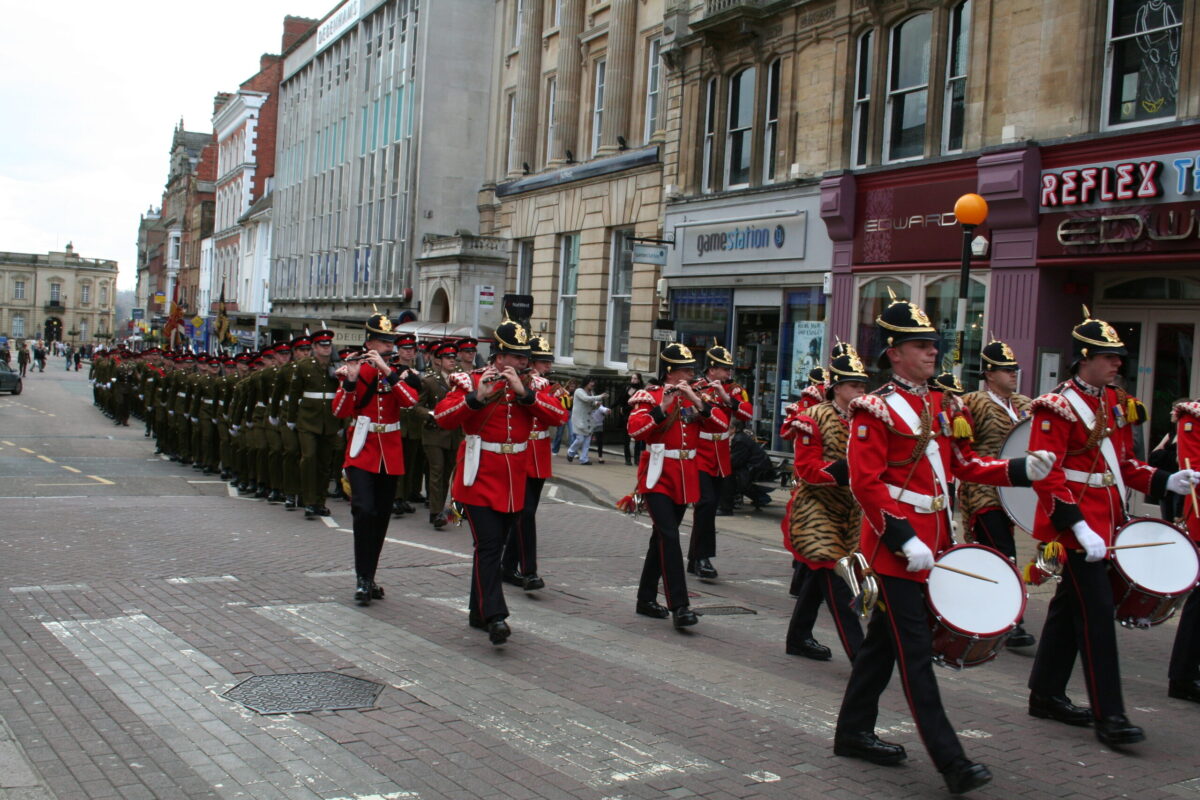 Northampton parade for the Royal Anglian Regiment. Northampton parade for the Royal Anglian Regiment.