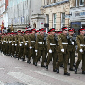 Northampton parade for the Royal Anglian Regiment.
