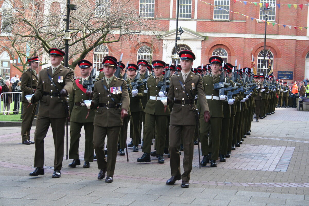 Freedom of Leicester and homecoming parade in 2007 for the 1st Battalion, Royal Anglian Regiment. Freedom of Leicester and homecoming parade in 2007 for the 1st Battalion, Royal Anglian Regiment.