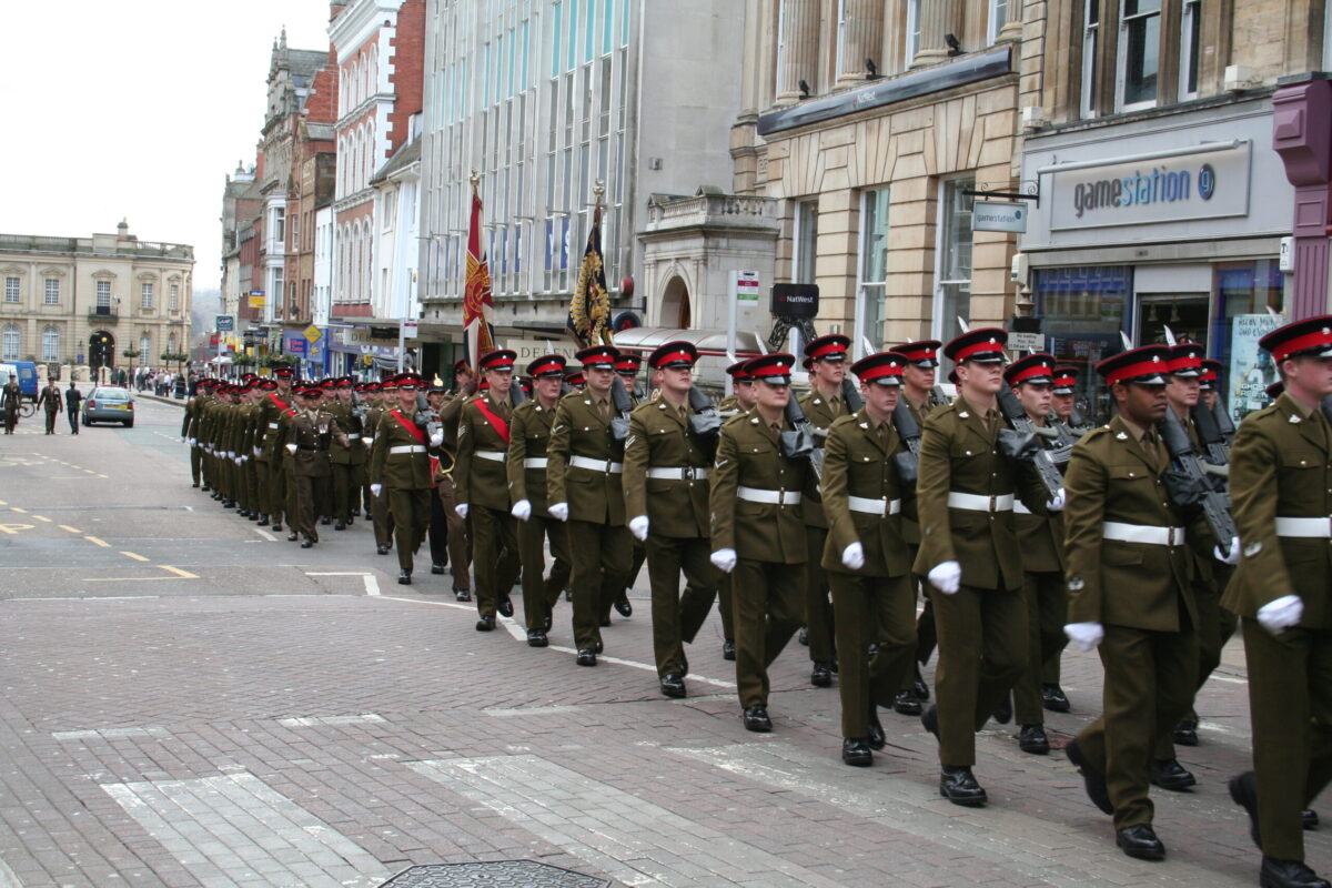 Northampton parade for the Royal Anglian Regiment. Northampton parade for the Royal Anglian Regiment.