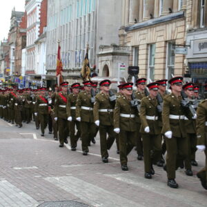 Northampton parade for the Royal Anglian Regiment.