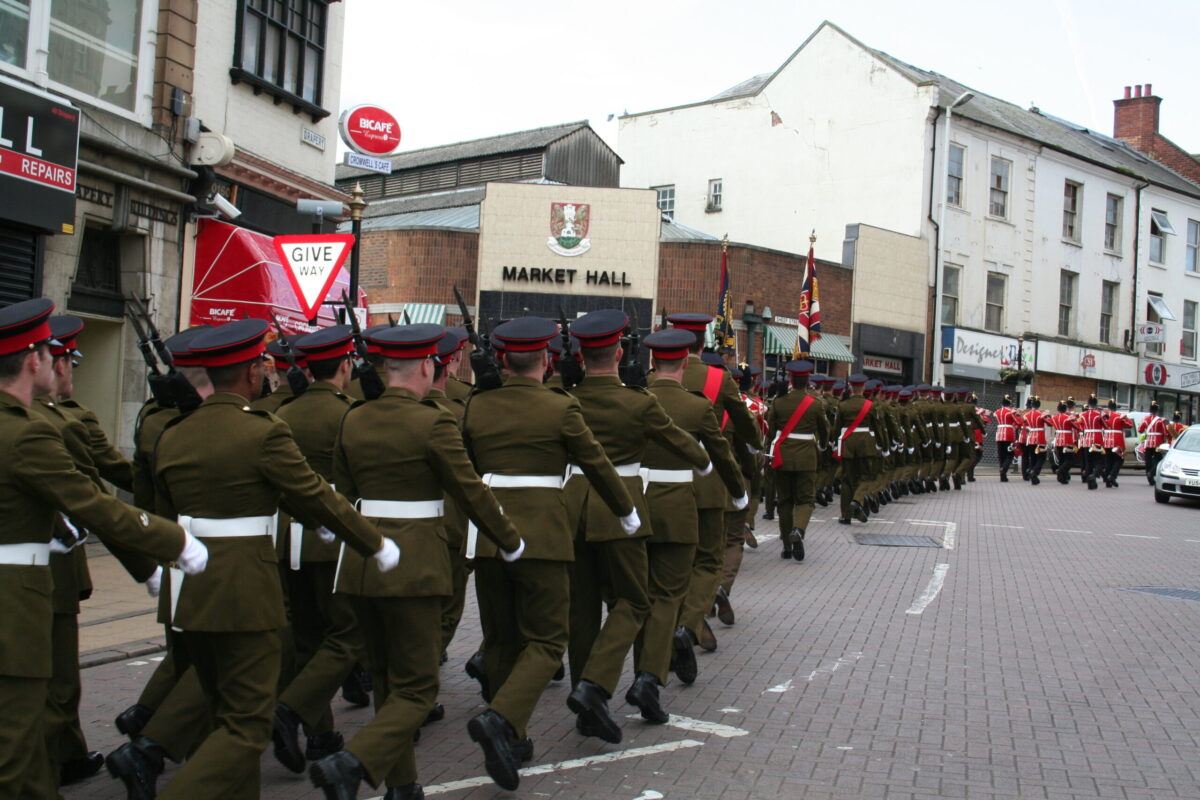 Northampton parade for the Royal Anglian Regiment. Northampton parade for the Royal Anglian Regiment.