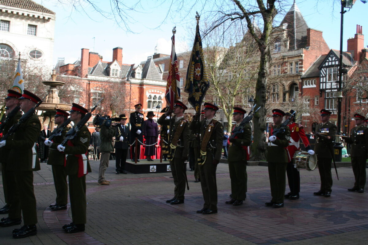 Freedom of Leicester and homecoming parade in 2007 for the 1st Battalion, Royal Anglian Regiment. Freedom of Leicester and homecoming parade in 2007 for the 1st Battalion, Royal Anglian Regiment.
