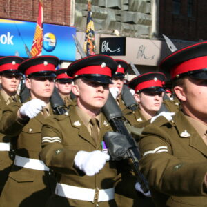 The Royal Anglian Regiment exercised its right to the Freedom of the City with a parade in Grimsby on Thursday, 22 November, 2007. The soldiers were given a heroes' welcome after returning from a six-month operational tour in Helmand Province, Afghanistan, which involved intense fighting. The Freedom of the City honour grants the regiment the privilege of marching through the city 