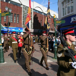 The Royal Anglian Regiment exercised its right to the Freedom of the City with a parade in Grimsby on Thursday, 22 November, 2007. The soldiers were given a heroes' welcome after returning from a six-month operational tour in Helmand Province, Afghanistan, which involved intense fighting. The Freedom of the City honour grants the regiment the privilege of marching through the city 