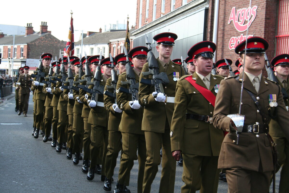 The Royal Anglian Regiment exercised its right to the Freedom of the City with a parade in Grimsby on Thursday, 22 November, 2007. The soldiers were given a heroes' welcome after returning from a six-month operational tour in Helmand Province, Afghanistan, which involved intense fighting. The Freedom of the City honour grants the regiment the privilege of marching through the city 
