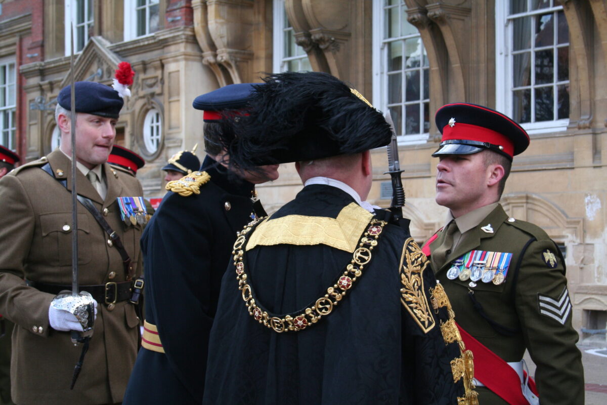 Freedom of Leicester and homecoming parade in 2007 for the 1st Battalion, Royal Anglian Regiment. Freedom of Leicester and homecoming parade in 2007 for the 1st Battalion, Royal Anglian Regiment.