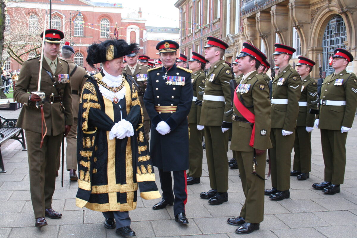 Freedom of Leicester and homecoming parade in 2007 for the 1st Battalion, Royal Anglian Regiment. Freedom of Leicester and homecoming parade in 2007 for the 1st Battalion, Royal Anglian Regiment.