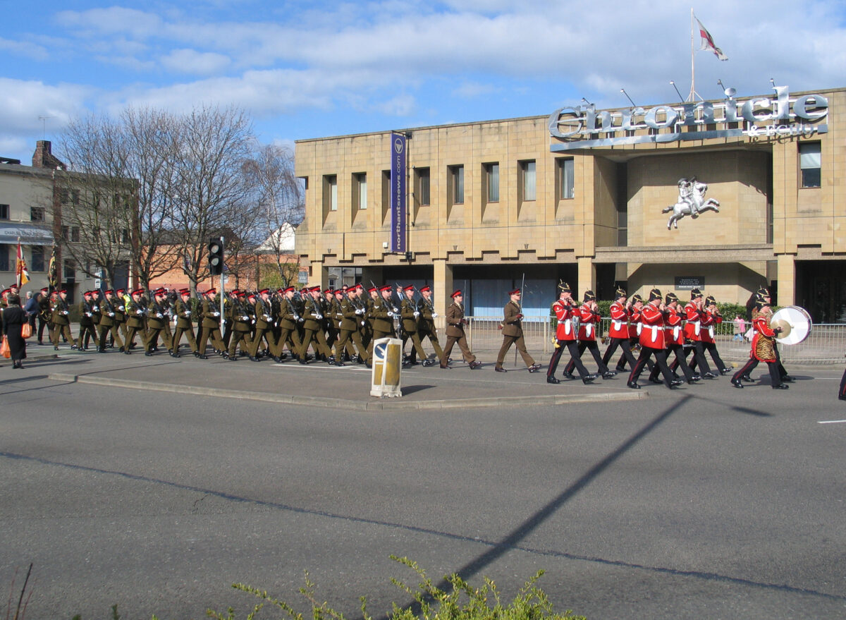 Northampton parade for the Royal Anglian Regiment.