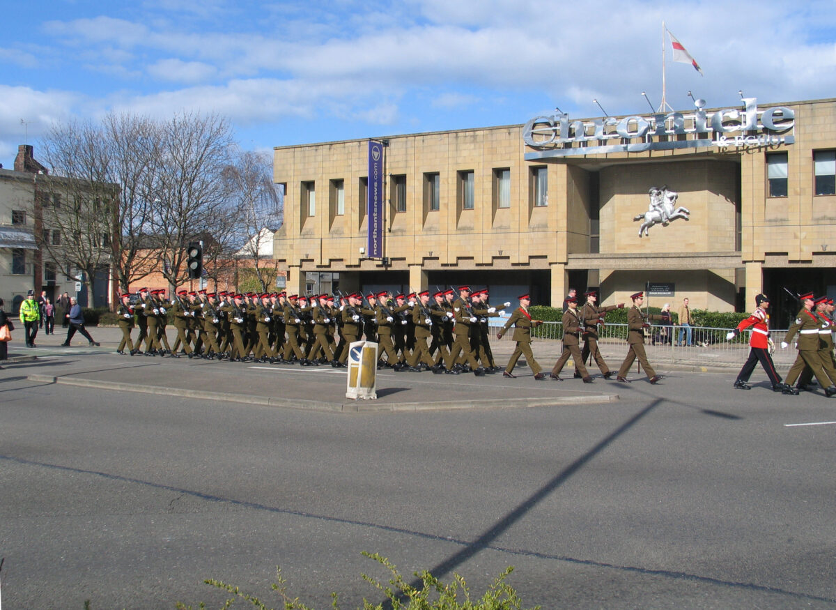 Northampton parade for the Royal Anglian Regiment.