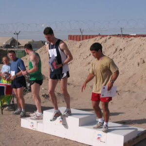 Operation TELIC 6 in 2005. 1st Battalion, Royal Anglian Regiment. C Company. Fun run to raise funds for the Army Benevolent Funds (ABF).