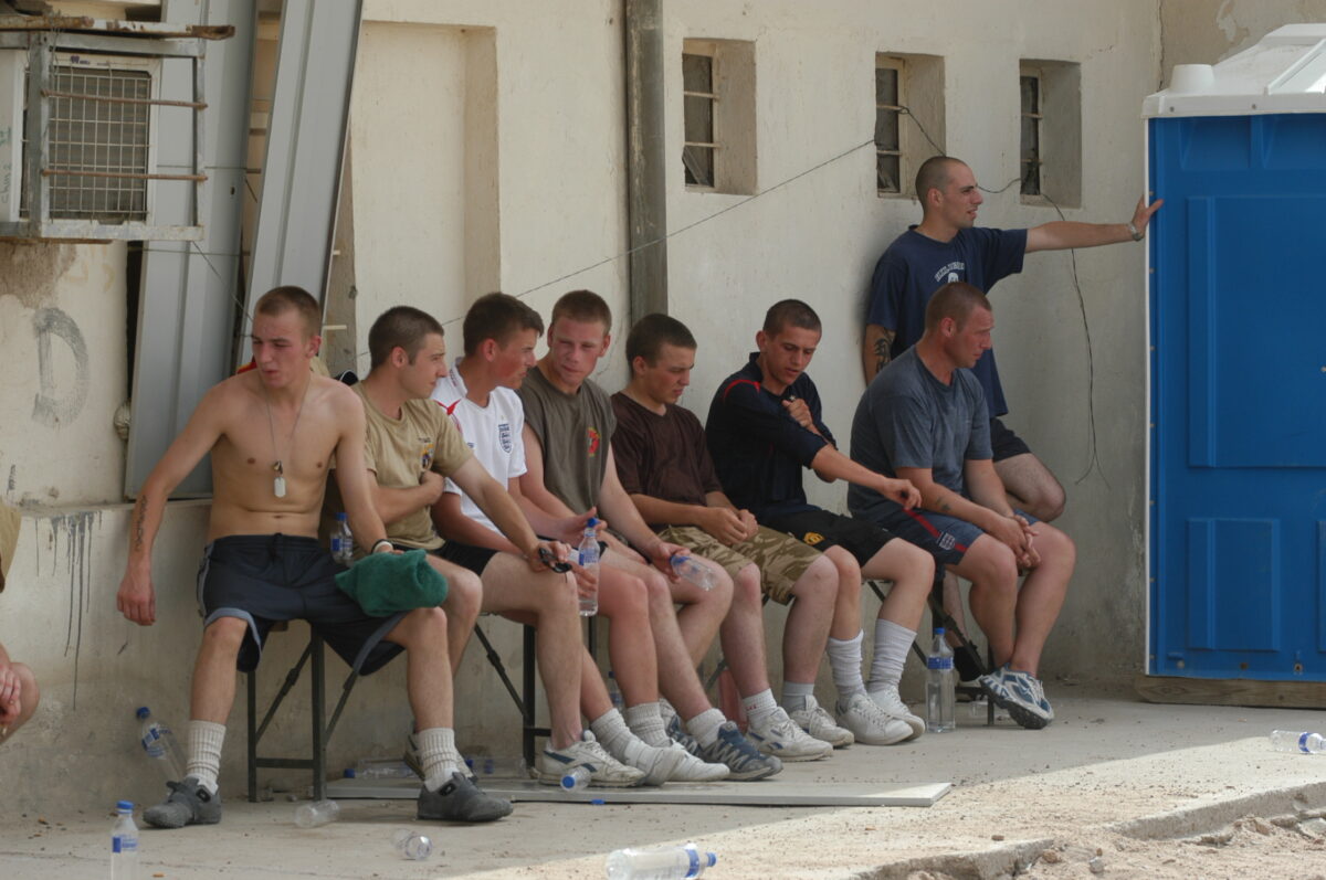 Operation TELIC 6 in 2005. 1st Battalion, Royal Anglian Regiment. B Company & ISF Football Competition.