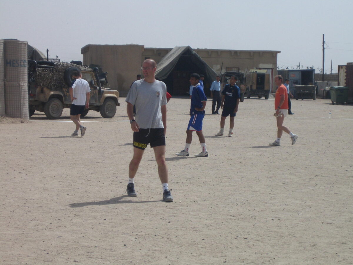 Operation TELIC 6 in 2005. 1st Battalion, Royal Anglian Regiment. B Company & ISF Football Competition.