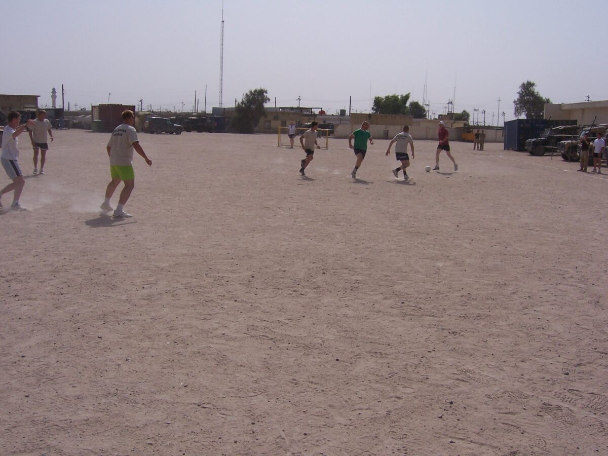 Operation TELIC 6 in 2005. 1st Battalion, Royal Anglian Regiment. B Company & ISF Football Competition.