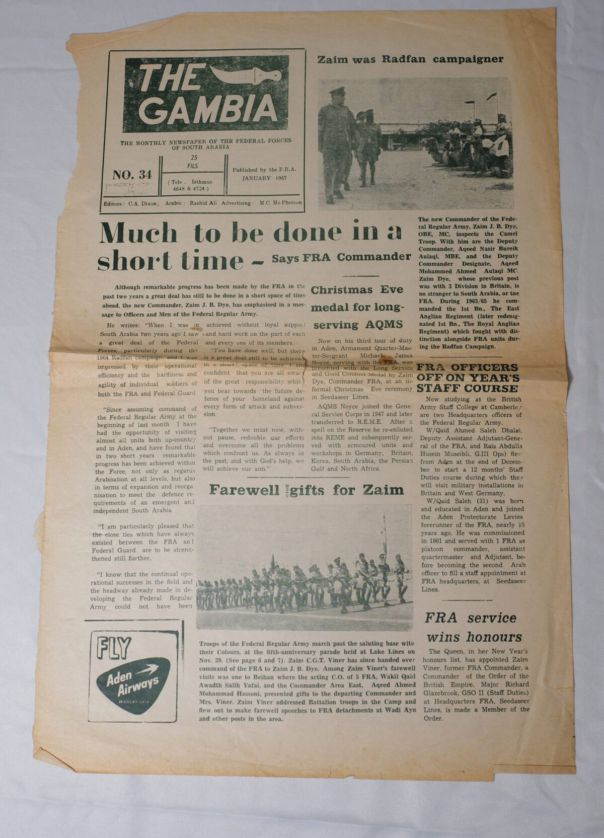 Aden newspaper article