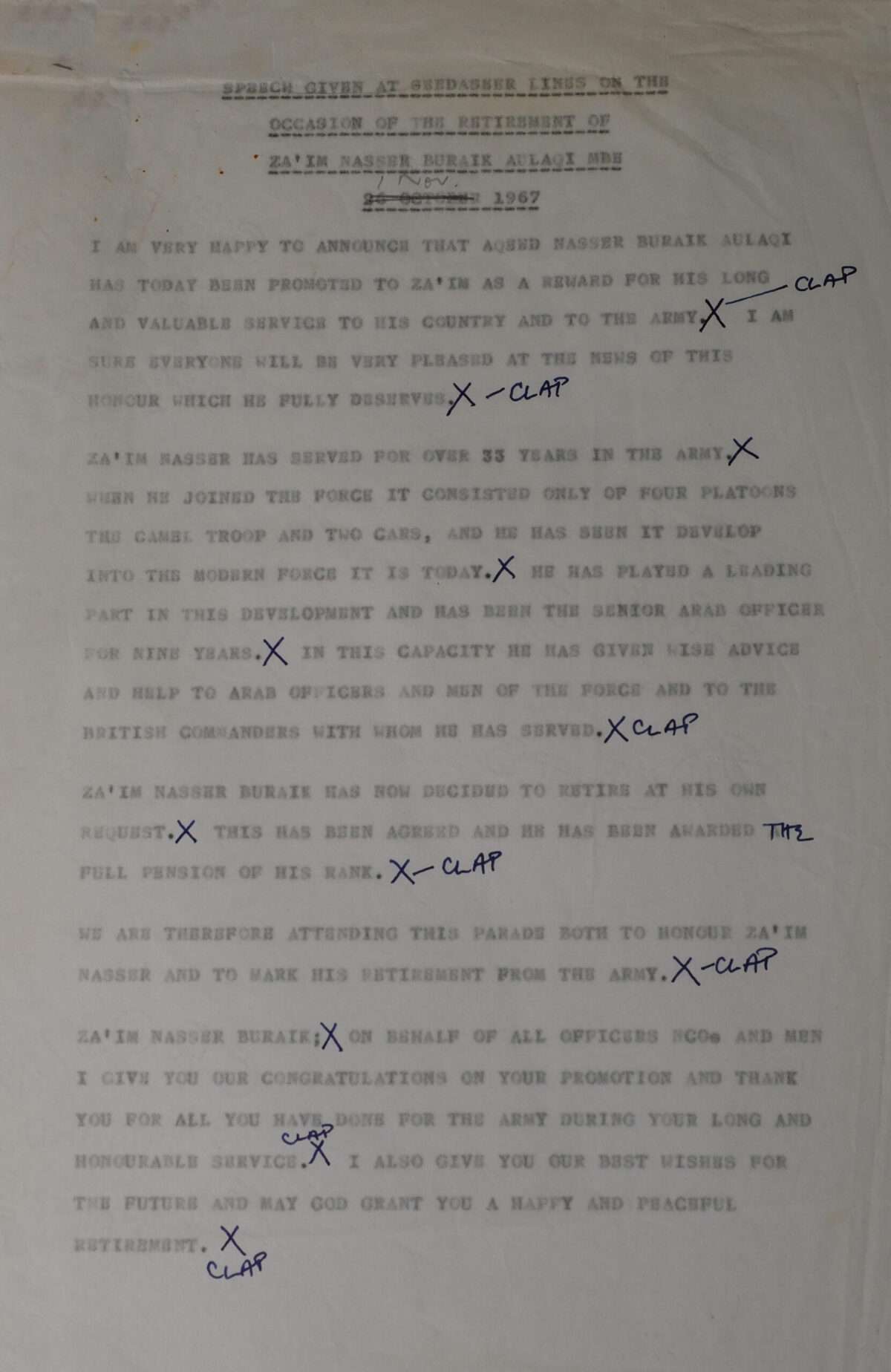 Speech given at Seedasser Lines in 1967