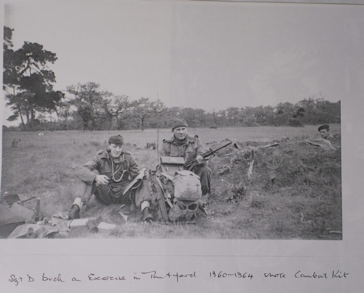 Sgt D Burch East Anglian Regiment on Exercise in Thetford 1960-64.