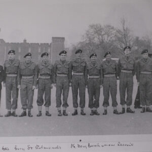 Cambridgeshire Regiment Gibraltar Barracks Bury St Edmunds with new recruit Pte Doug Burch