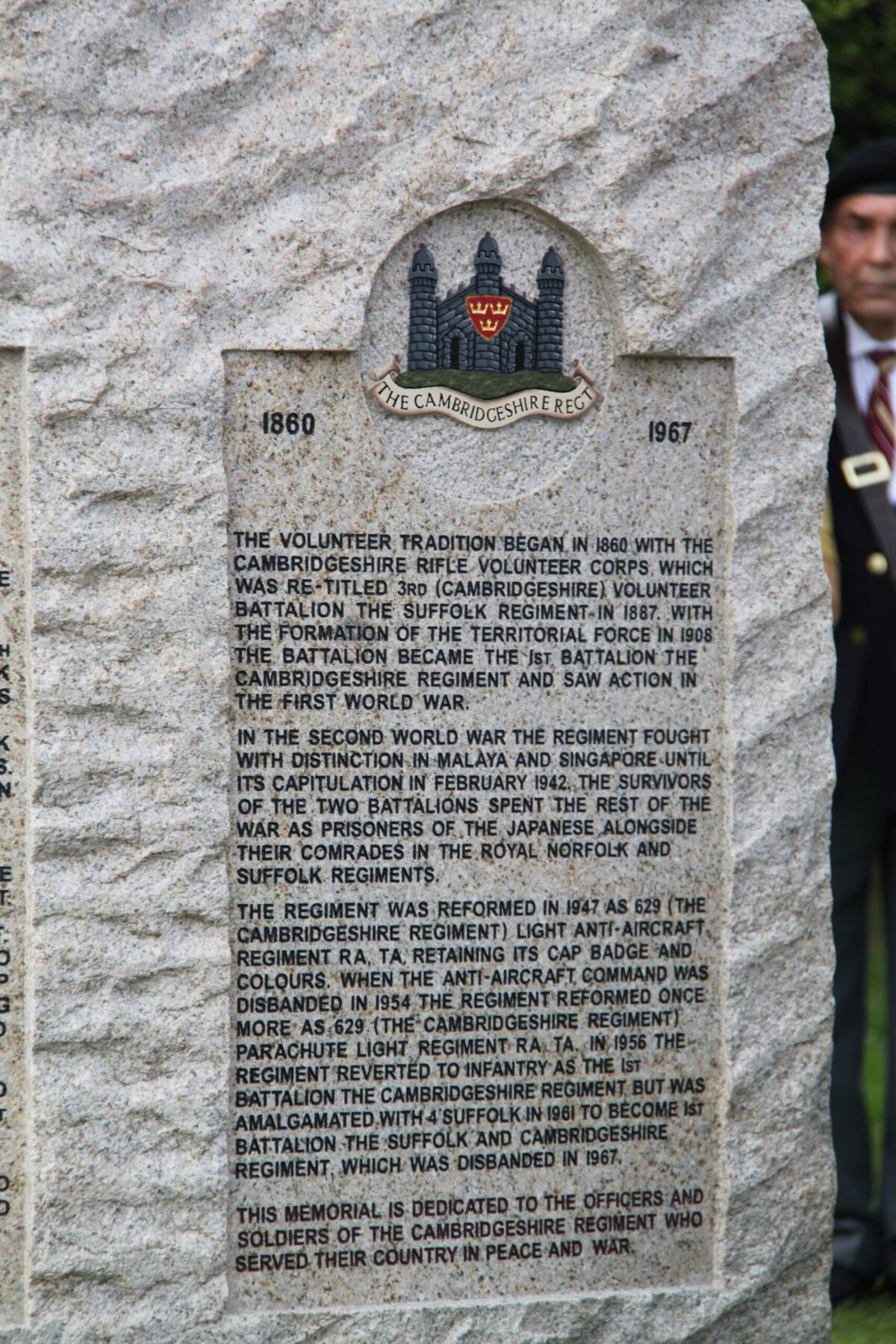 The Royal Anglian Regiment at the memorials at the National Memorial Arboretum in September 2010.