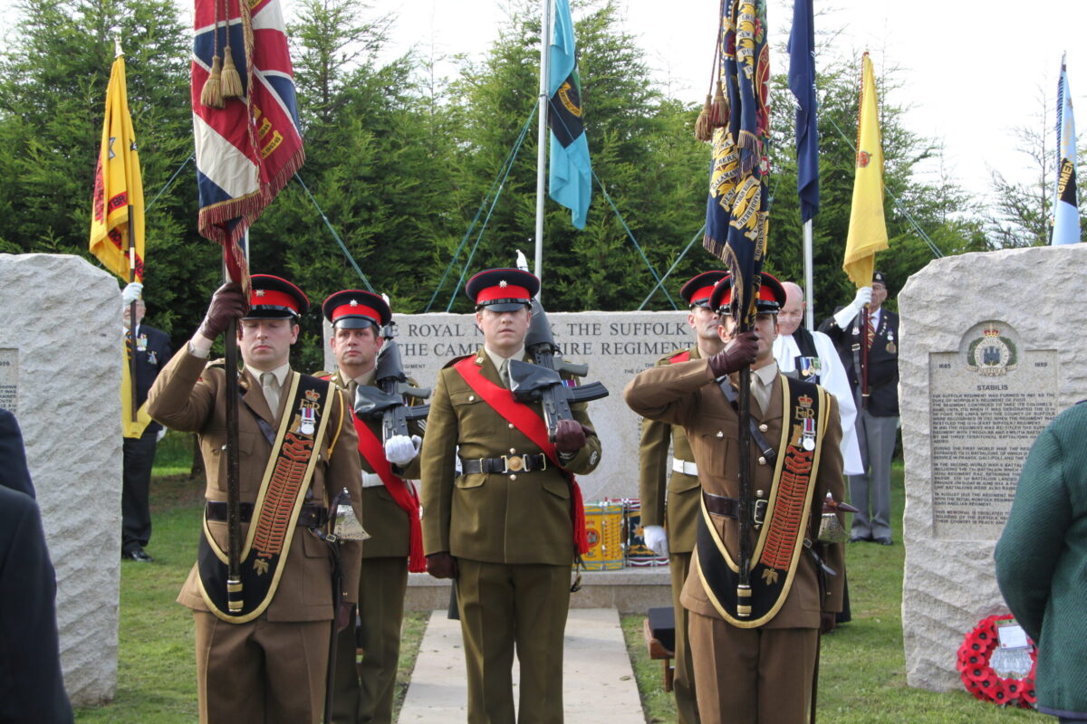 The Royal Anglian Regiment at the memorials at the National Memorial Arboretum in September 2010.