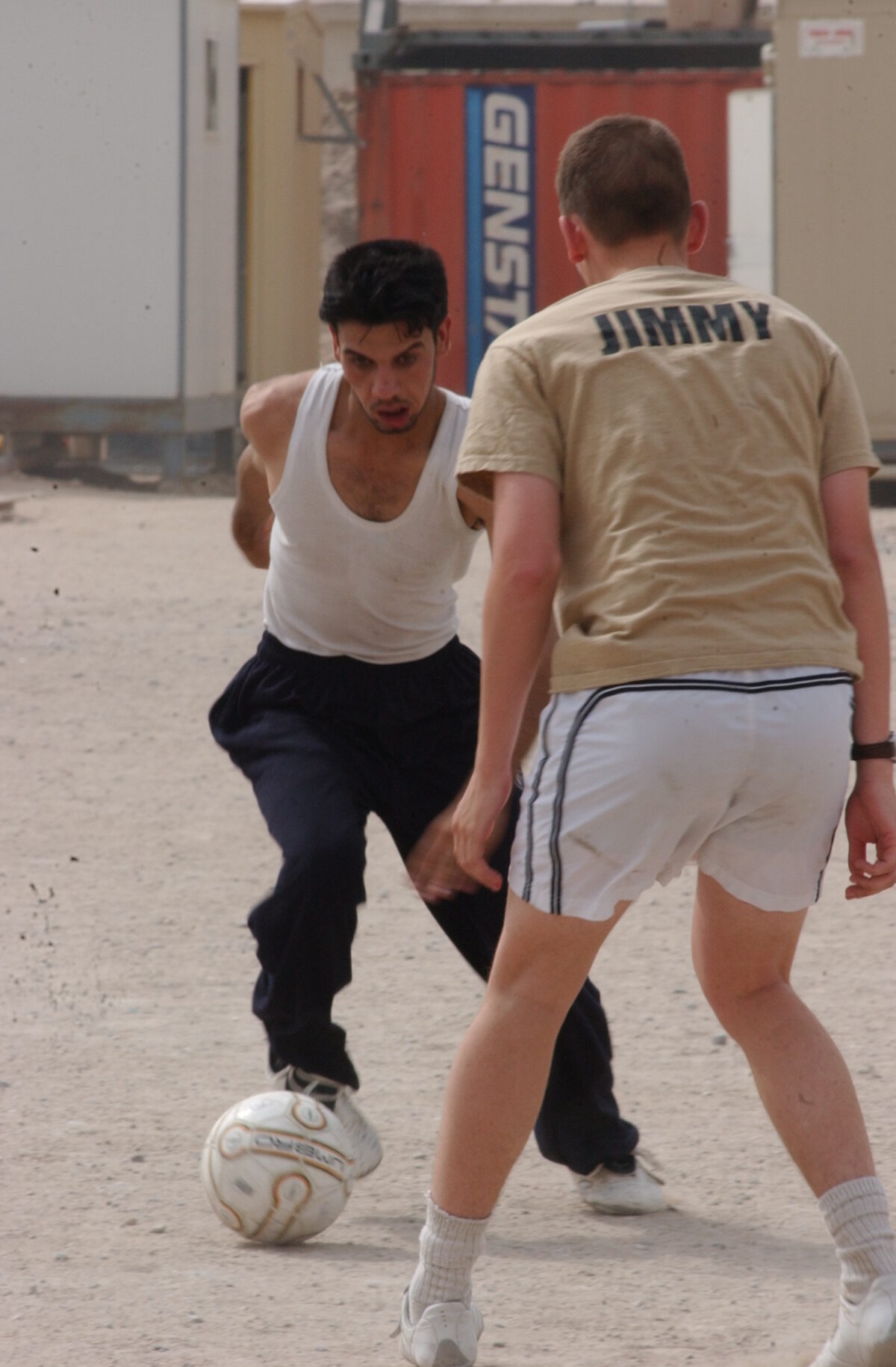 Operation TELIC 6 in 2005. 1st Battalion, Royal Anglian Regiment. B Company & ISF Football Competition.