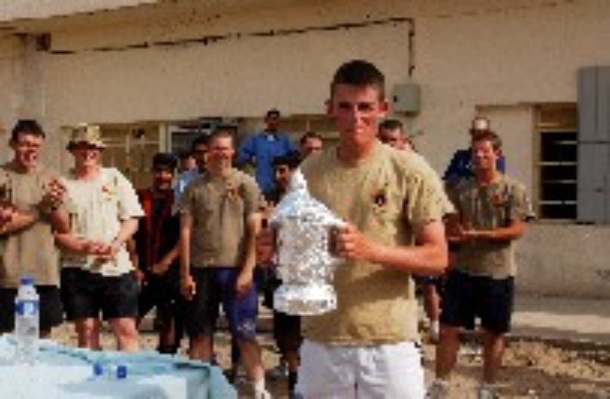 Operation TELIC 6 in 2005. 1st Battalion, Royal Anglian Regiment. B Company & ISF Football Competition.