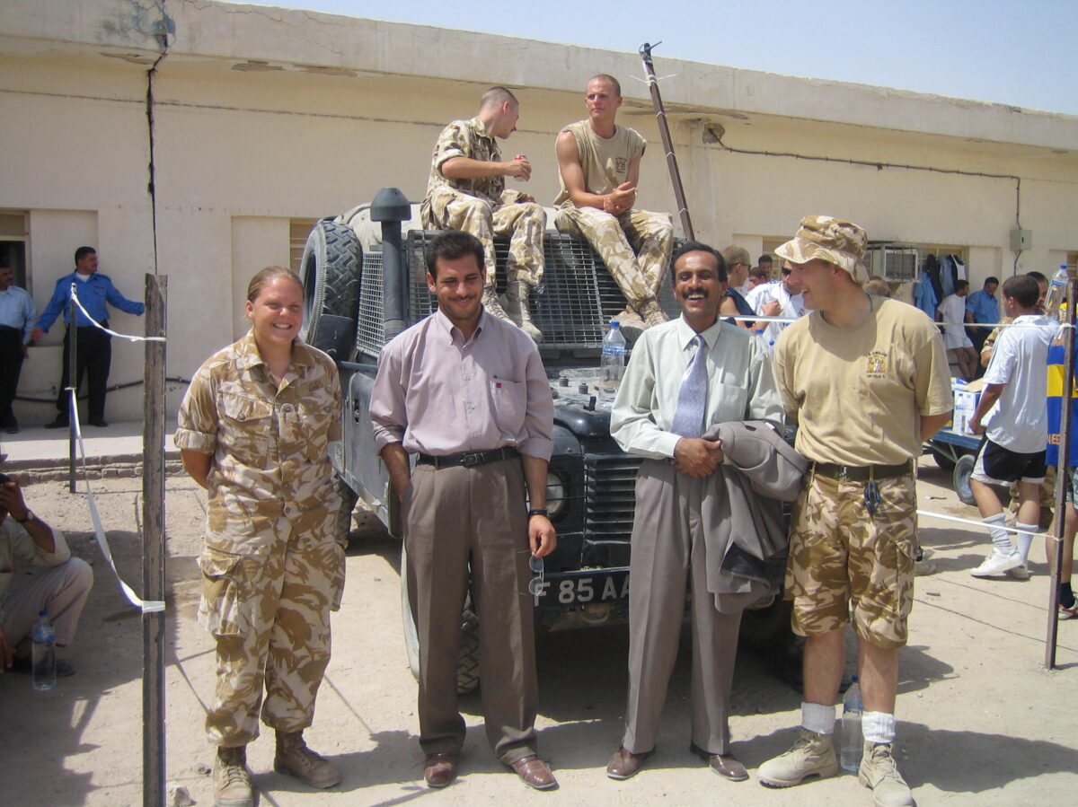 Operation TELIC 6 in 2005. 1st Battalion, Royal Anglian Regiment. B Company & ISF Football Competition.