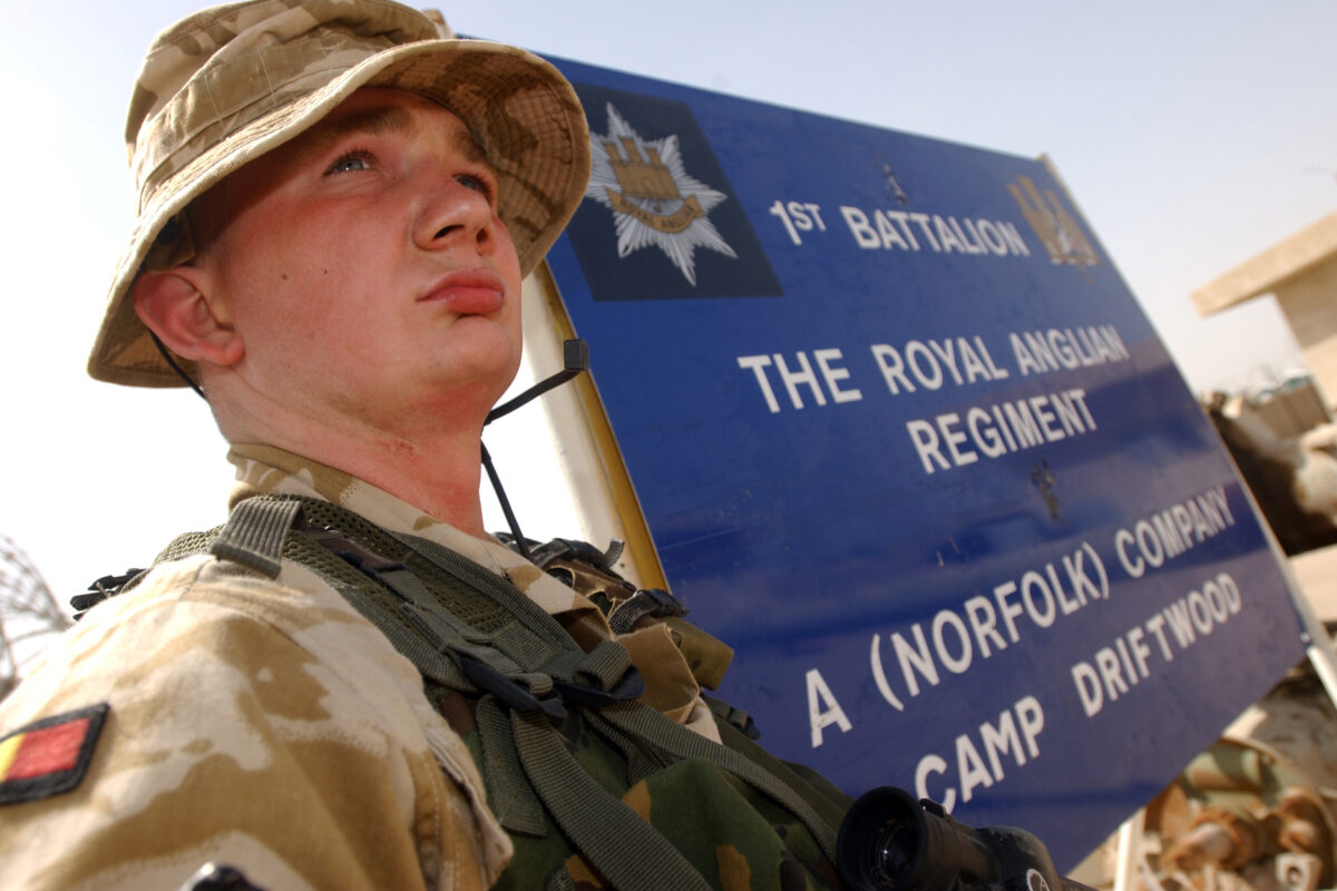 Operation TELIC 6 in 2005. A Company 1st Battalion, Royal Anglian Regiment. 