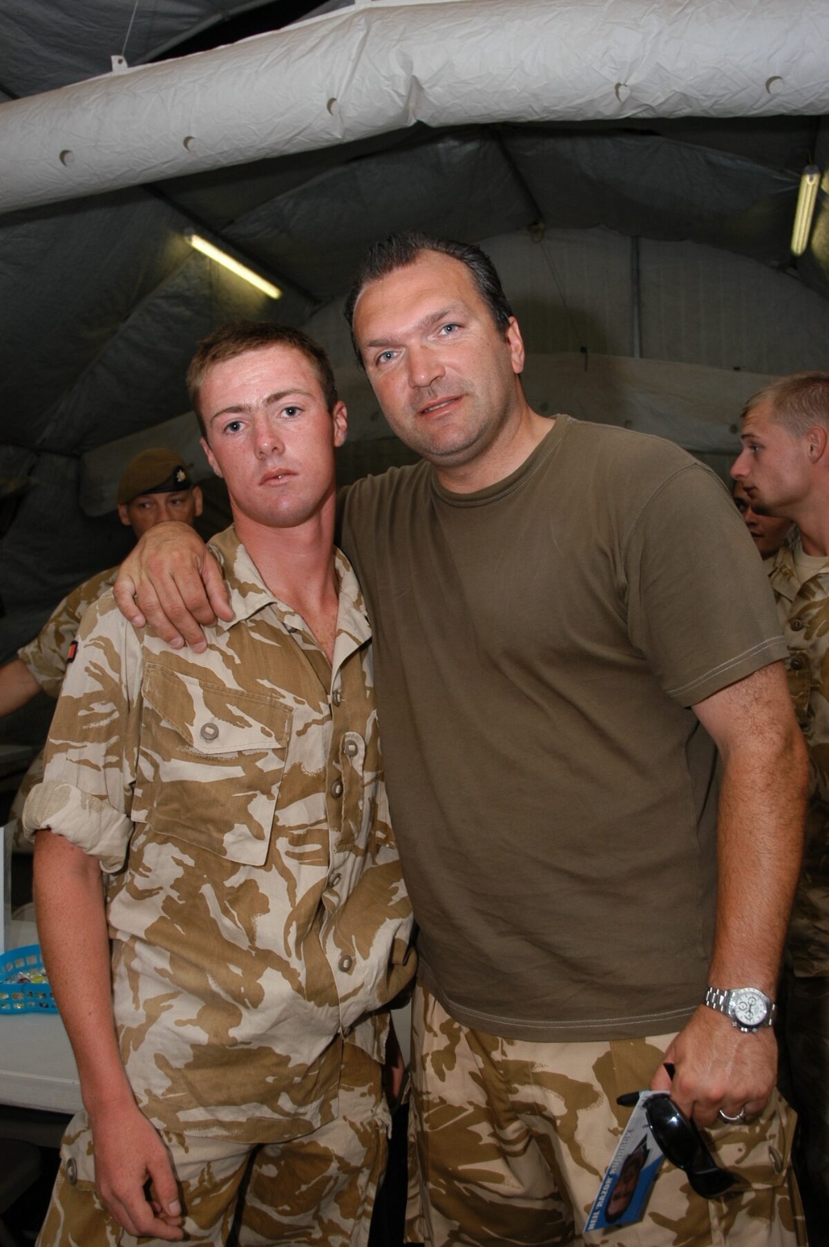 Operation TELIC 6 in 2005. 1st Battalion, Royal Anglian Regiment. Razor Ruddock visits the troops. Operation TELIC 6 in 2005. 1st Battalion, Royal Anglian Regiment. Razor Ruddock visits the troops.