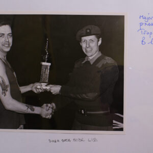 1st Battalion Royal Anglian Regiment Londonderry. B Company, the winning team for the basketball competition in November 1986.