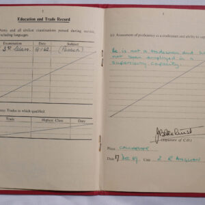 Regular Army Certificate of Service book for 23853593 Colin Sharpe. Regular Army Certificate of Service book for 23853593 Colin Sharpe.