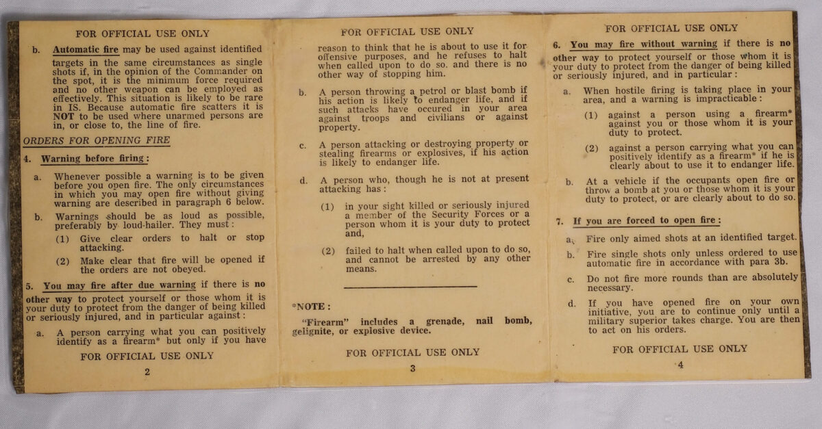 Order for Military Personnel in Cyprus