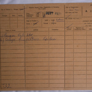 Certificate of vehicle registration Cyprus 26 Feb 1976,