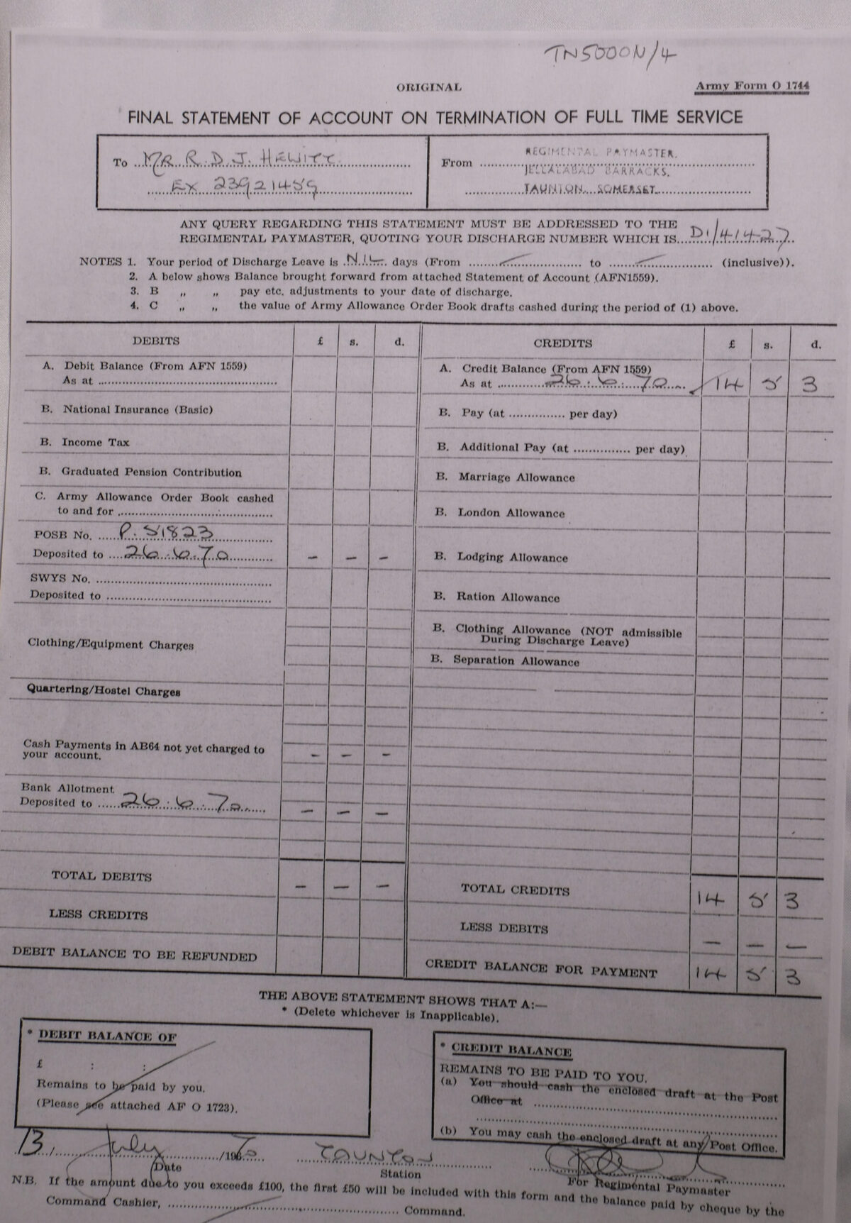 Termination Notice Army