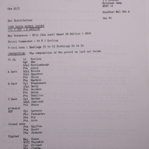 Long range patrol report 3rd Battlaion Royal Anglian Regiment 1982, Belize.
