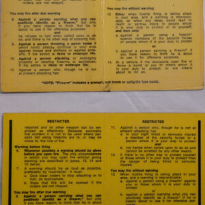Northern Ireland instructions for opening fire.