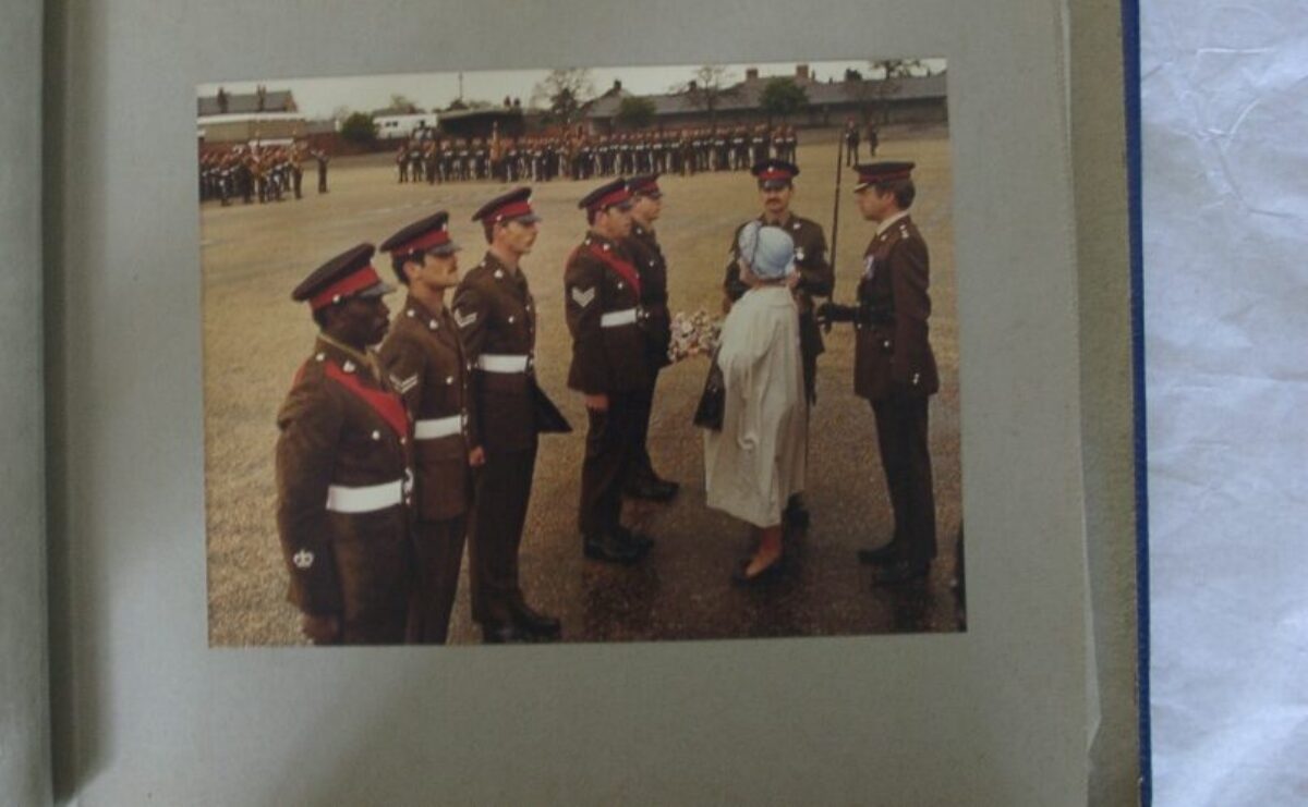 On 12 July 1974, Queen Elizabeth The Queen Mother presented new Colours to the 1st, 2nd, 3rd, and 5th (Volunteer) Battalions of the Royal Anglian Regiment at Tidworth Garrison. On 12 July 1974, Queen Elizabeth The Queen Mother presented new Colours to the 1st, 2nd, 3rd, and 5th (Volunteer) Battalions of the Royal Anglian Regiment at Tidworth Garrison.