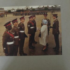 On 12 July 1974, Queen Elizabeth The Queen Mother presented new Colours to the 1st, 2nd, 3rd, and 5th (Volunteer) Battalions of the Royal Anglian Regiment at Tidworth Garrison.