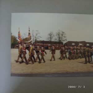 On 12 July 1974, Queen Elizabeth The Queen Mother presented new Colours to the 1st, 2nd, 3rd, and 5th (Volunteer) Battalions of the Royal Anglian Regiment at Tidworth Garrison.