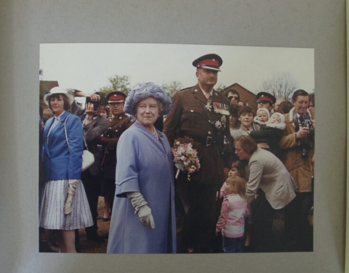 On 12 July 1974, Queen Elizabeth The Queen Mother presented new Colours to the 1st, 2nd, 3rd, and 5th (Volunteer) Battalions of the Royal Anglian Regiment at Tidworth Garrison.