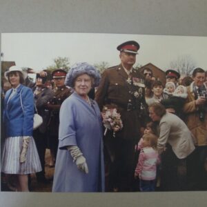 On 12 July 1974, Queen Elizabeth The Queen Mother presented new Colours to the 1st, 2nd, 3rd, and 5th (Volunteer) Battalions of the Royal Anglian Regiment at Tidworth Garrison.