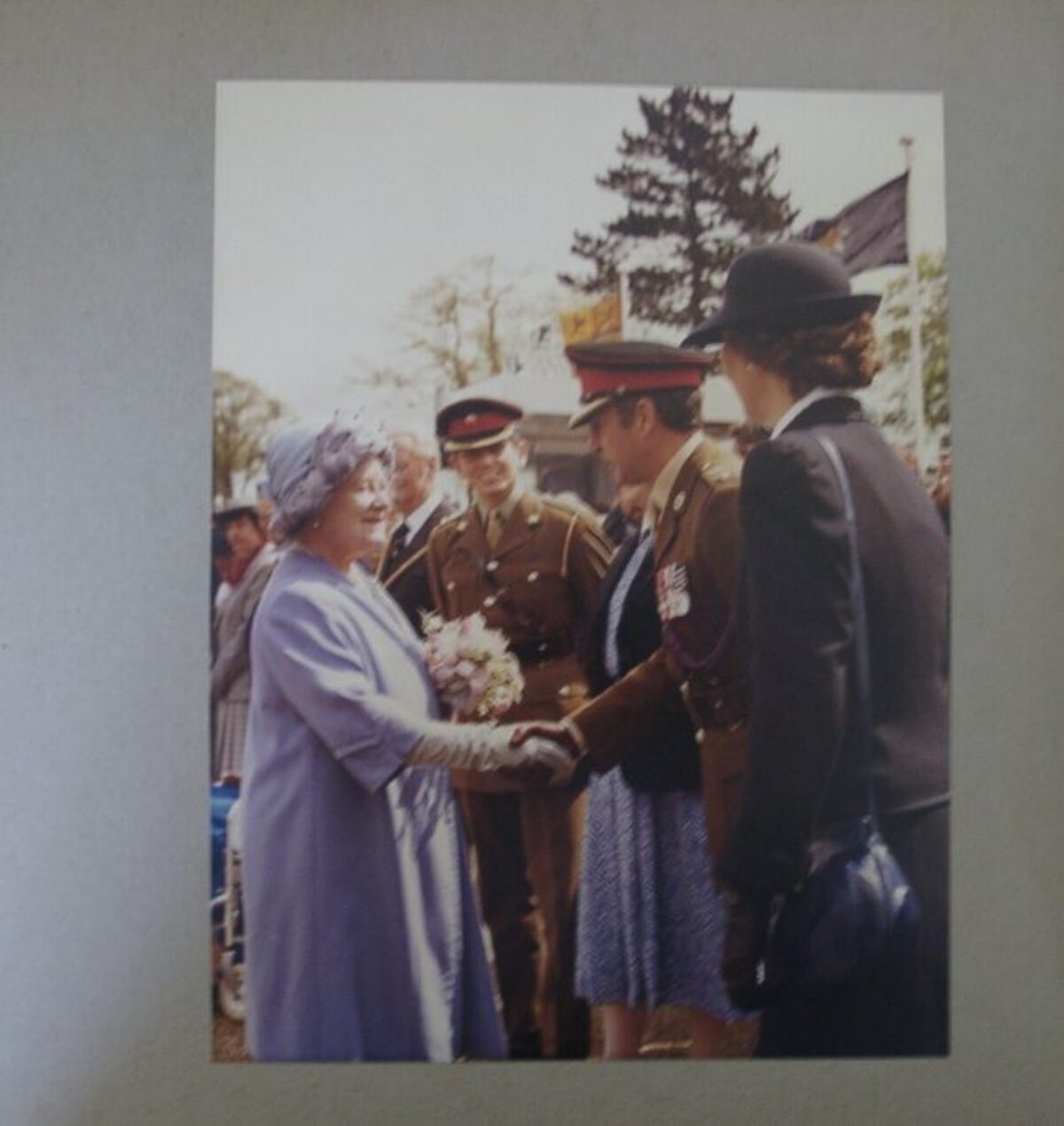 On 12 July 1974, Queen Elizabeth The Queen Mother presented new Colours to the 1st, 2nd, 3rd, and 5th (Volunteer) Battalions of the Royal Anglian Regiment at Tidworth Garrison.