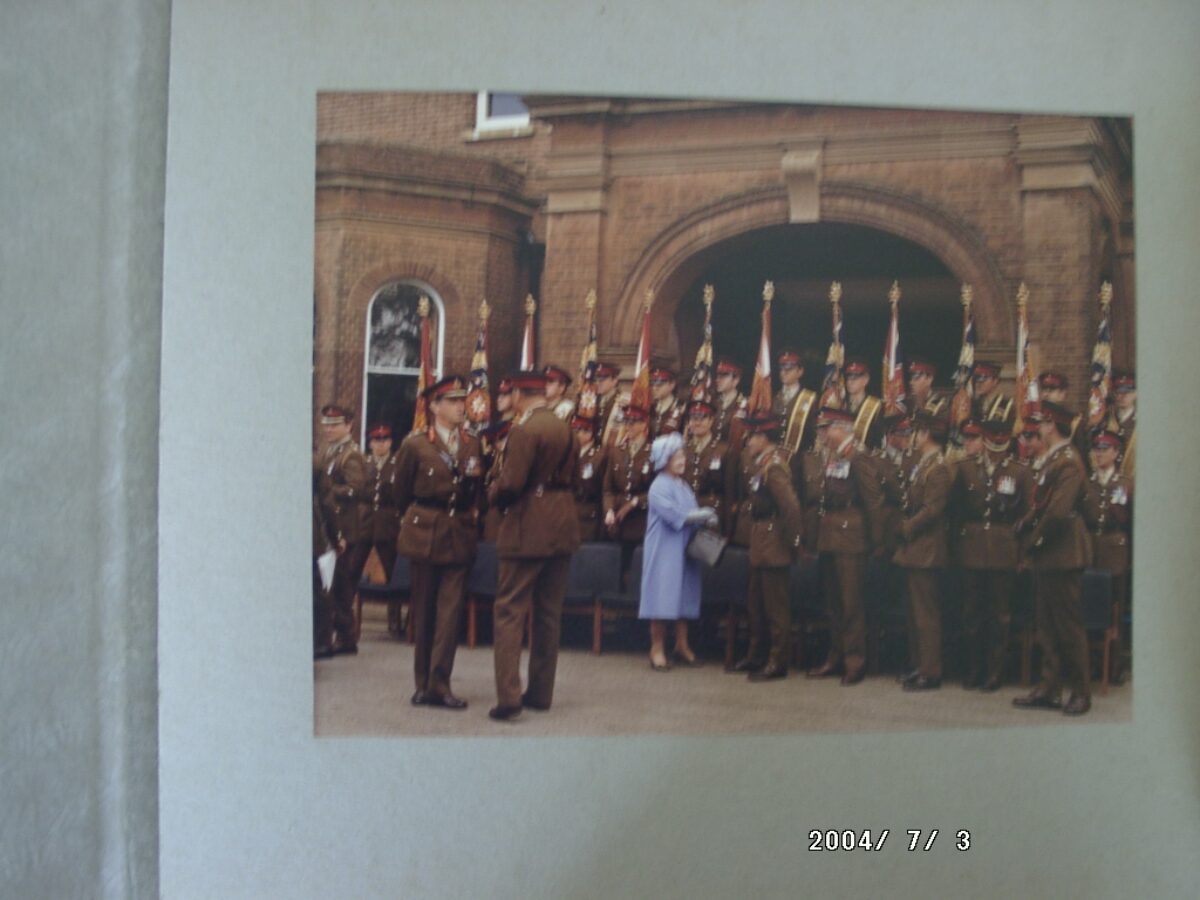 On 12 July 1974, Queen Elizabeth The Queen Mother presented new Colours to the 1st, 2nd, 3rd, and 5th (Volunteer) Battalions of the Royal Anglian Regiment at Tidworth Garrison.