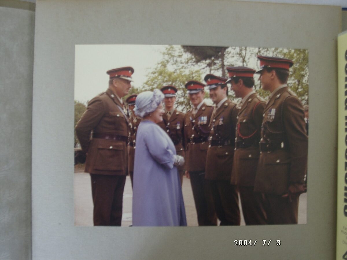 On 12 July 1974, Queen Elizabeth The Queen Mother presented new Colours to the 1st, 2nd, 3rd, and 5th (Volunteer) Battalions of the Royal Anglian Regiment at Tidworth Garrison.
