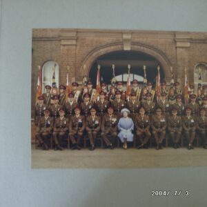 On 12 July 1974, Queen Elizabeth The Queen Mother presented new Colours to the 1st, 2nd, 3rd, and 5th (Volunteer) Battalions of the Royal Anglian Regiment at Tidworth Garrison.
